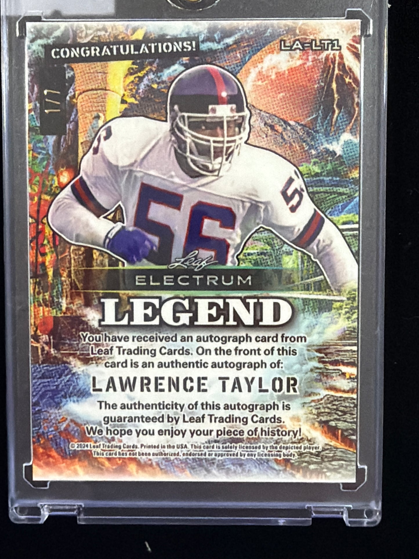 2024 Leaf Electrum Legend Lawrence Taylor #LA-LT1 Purple