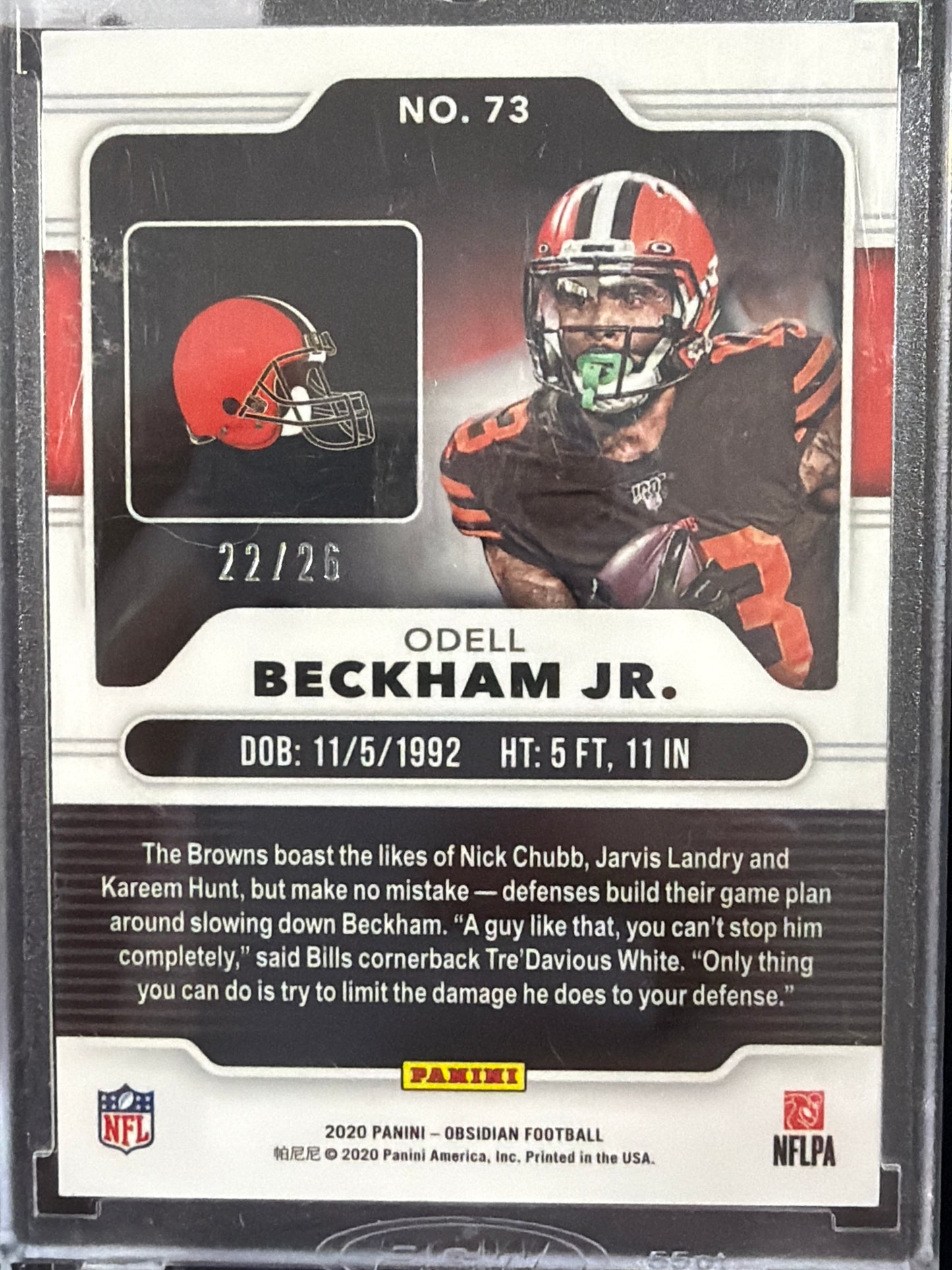 2020 Panini Obsidian Football Odell Beckham Jr. #73 Red /26