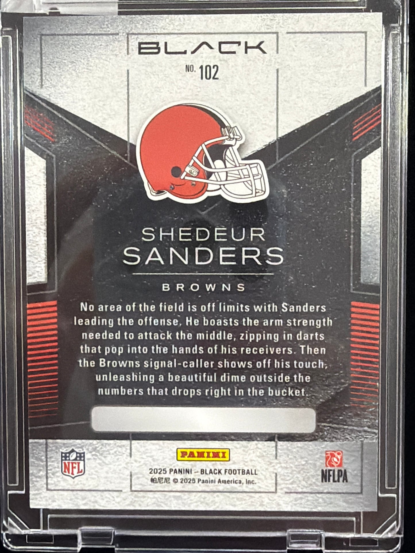 2025 Panini Black Football Shedeur Sanders #102 RC