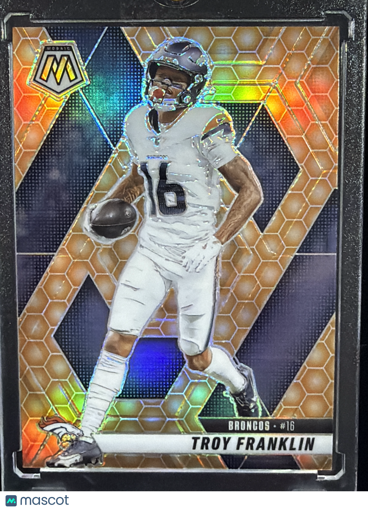 2025 Panini Mosaic Football Troy Franklin #16 Orange Honeycomb