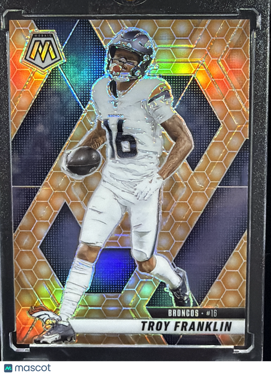 2025 Panini Mosaic Football Troy Franklin #16 Orange Honeycomb