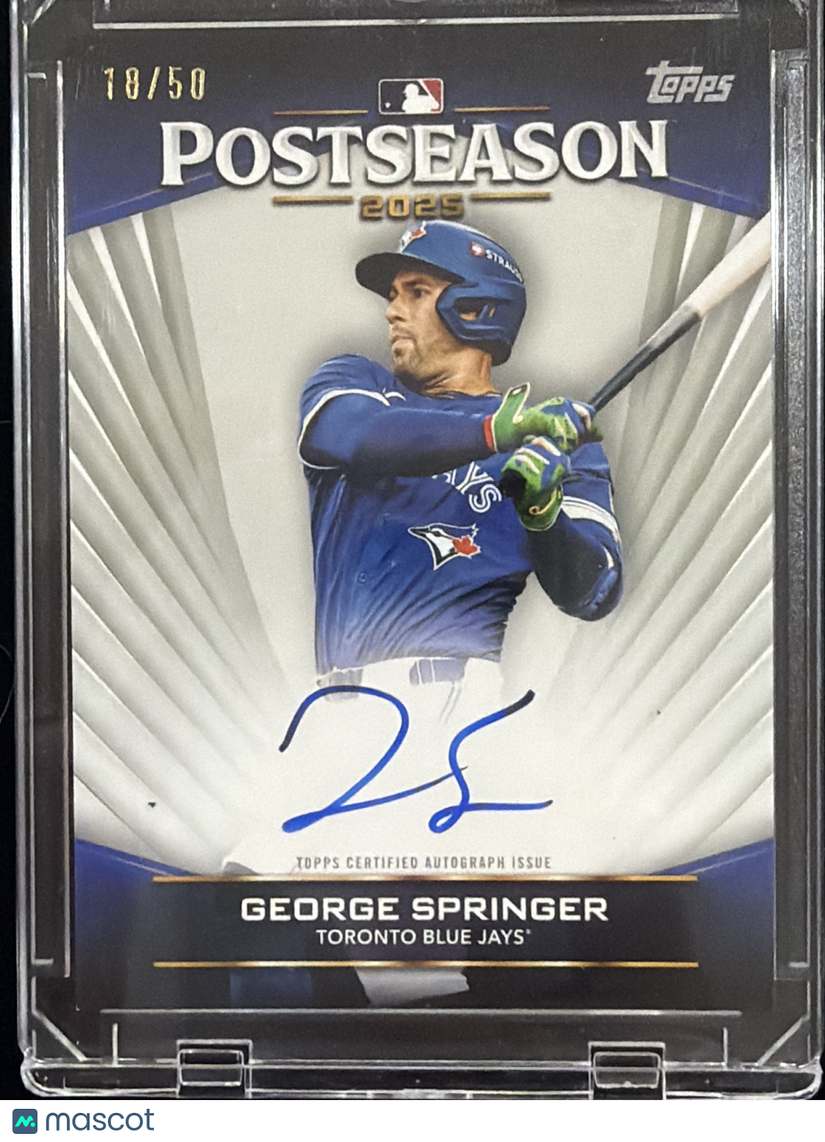 2026 Topps Postseason Performance Autographs George Springer #PPA-GSP /50