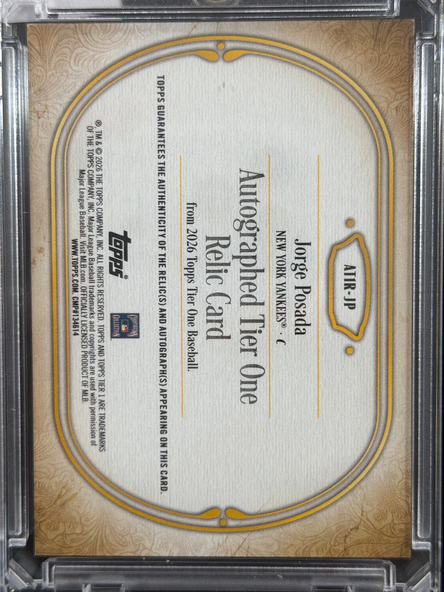 2026 Topps Tier One Jorge Posada #AT1R-JP /199 Autograph Relic Memorabilia