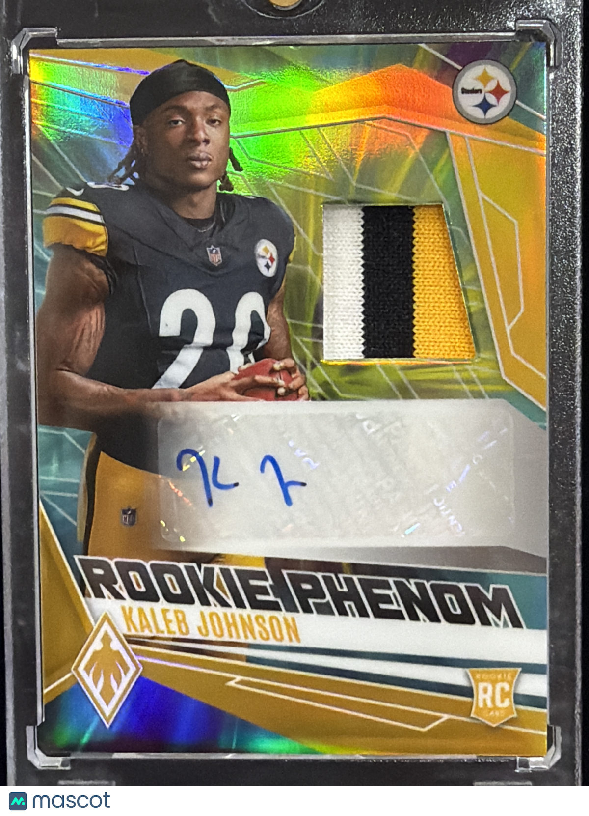 2025 Panini Phoenix Phenom Kaleb Johnson #RPJ-KJN /25 Patch RC Memorabilia