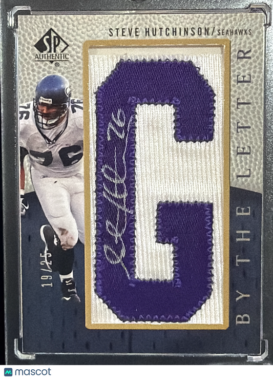 2007 By The Letter Steve Hutchinson #BTL-SH /25 Autograph Manufactured Patch