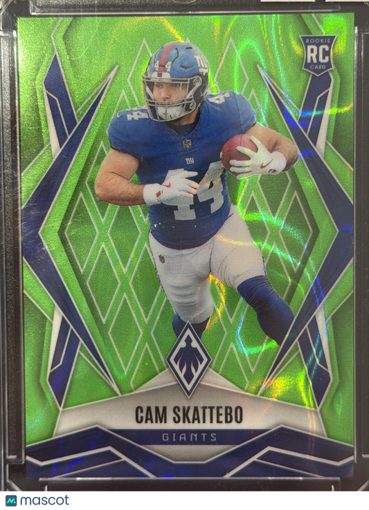 2025 Panini Phoenix Football Cam Skattebo #168 Green RC