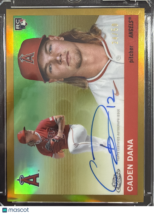 2025 Topps Chrome Platinum Baseball Caden Dana #CPA-CAD Gold Refractor /50 RC