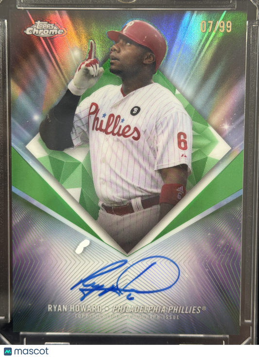 2026 Topps Chrome Ryan Howard #75D-RH Green Diamond Refractor /99