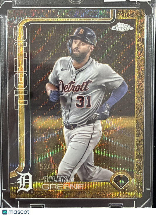 2025 Topps Chrome Gilded Collection Riley Greene #113 Gold Etch /75
