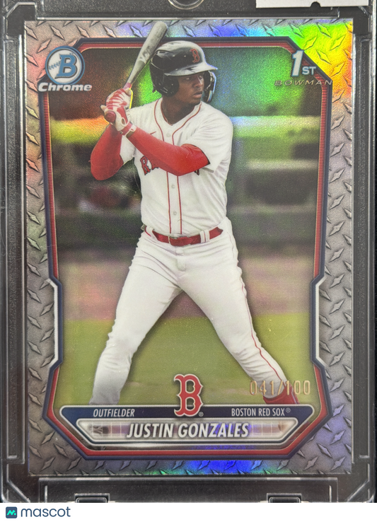 2026 Bowman Chrome Justin Gonzales #BCP-141 Steel Refractor /100