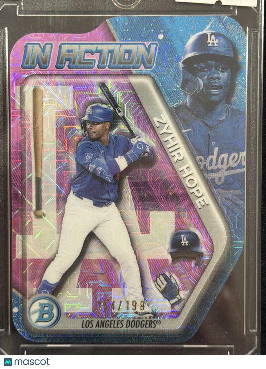 2025 Bowman Chrome In Action Zyhir Hope #BIA-11 Fuchsia /199