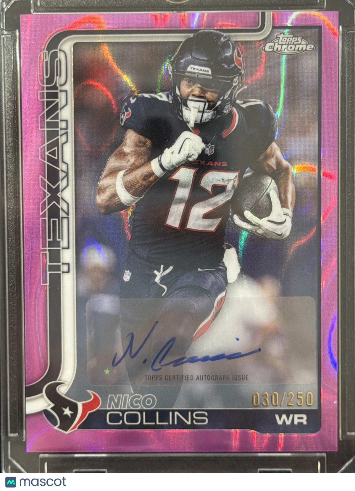 2025 Topps Chrome Football Nico Collins #BA-NC Pink Refractor /250