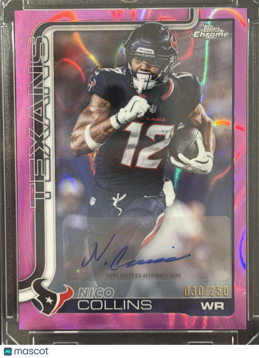 2025 Topps Chrome Football Nico Collins #BA-NC Pink Refractor /250