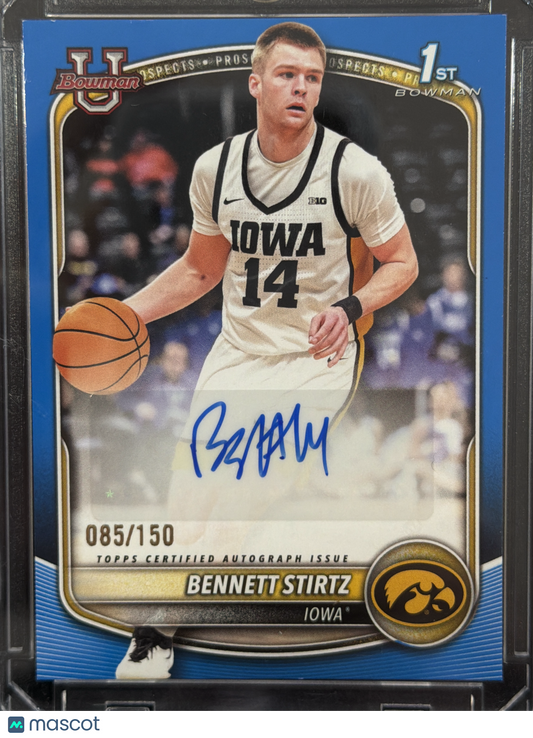 2025 Bowman University Basketball Bennett Stirtz #PA-BT Blue /150