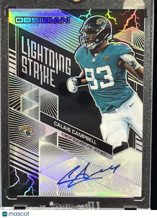 2018 Panini Obsidian Lightning Strike Calais Campbell #LS-34 /100