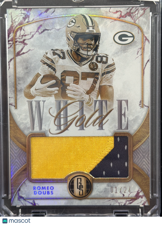 2024 Panini Gold Standard White Gold Romeo Doubs #WG-RDS /24 Patch Memorabilia