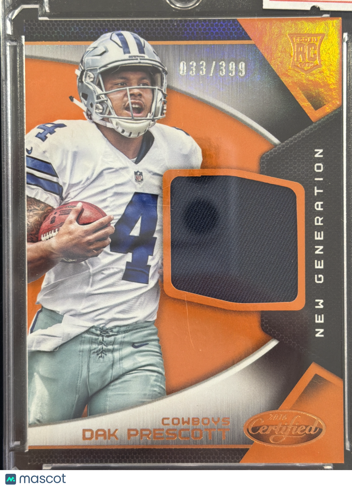2016 Panini New Generation Jerseys Dak Prescott #29 /399 RC Memorabilia Jersey