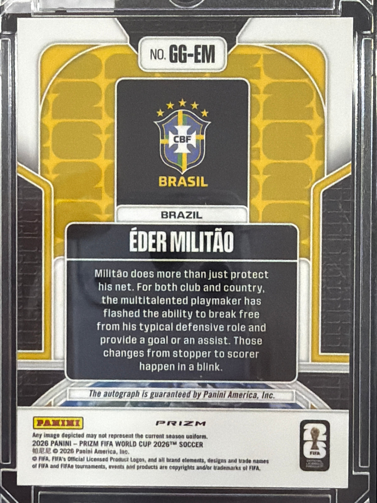 2026 Panini Prizm FIFA World Cup 2026 Global Graphs Éder Militão #GG-EM Silver