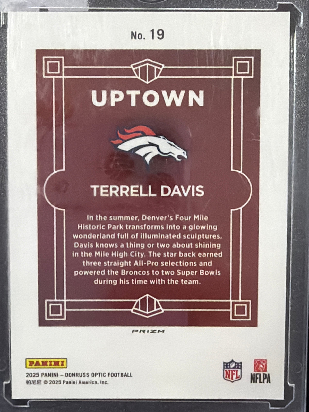 2025 Panini Donruss Optic Uptown Terrell Davis #19