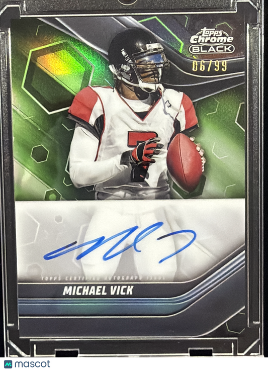 2024 Topps Composite Chrome Black Autographs Michael Vick #TCBA-MV Green /99