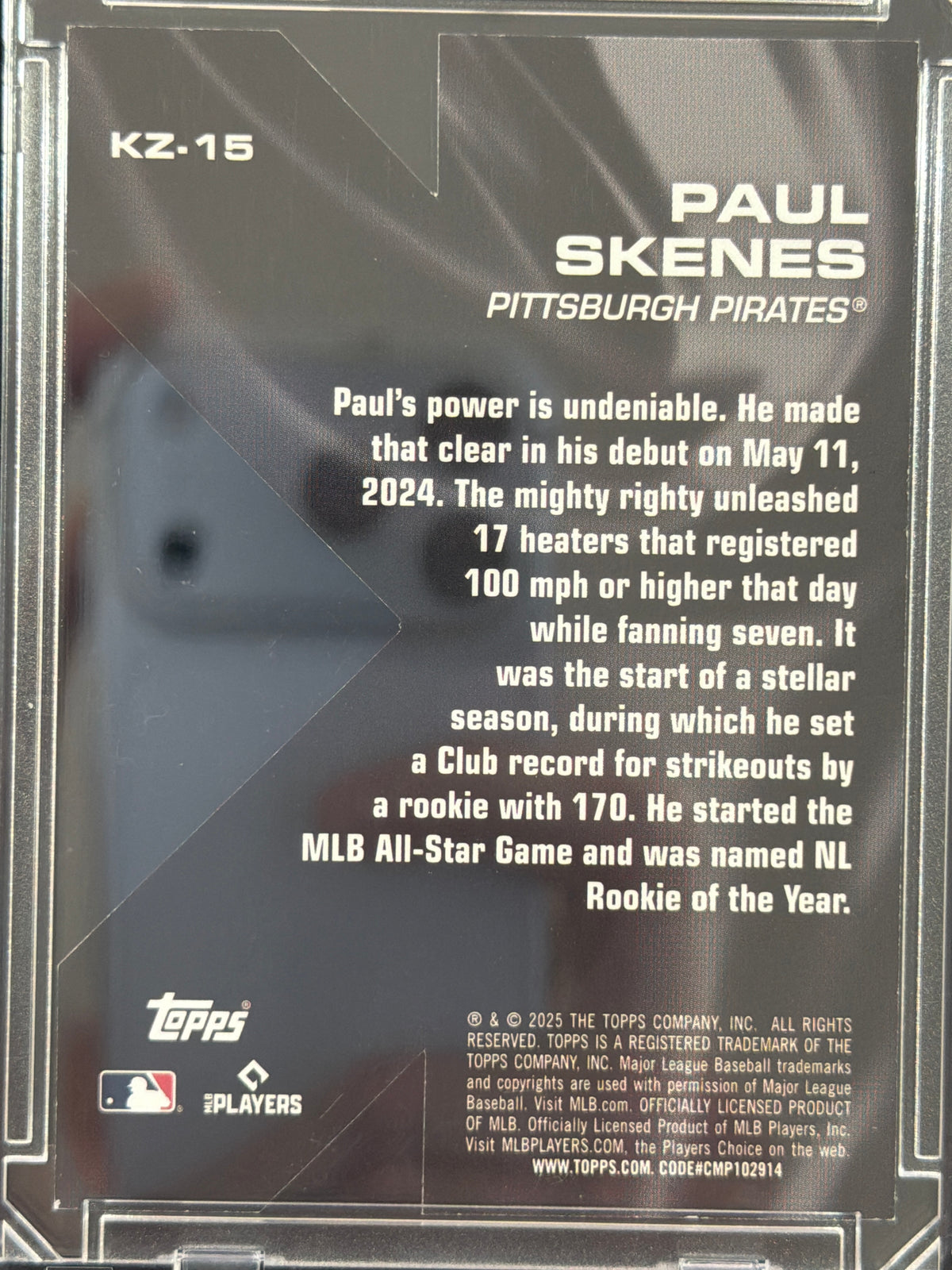 2025 Topps K-Zone Paul Skenes #KZ-15