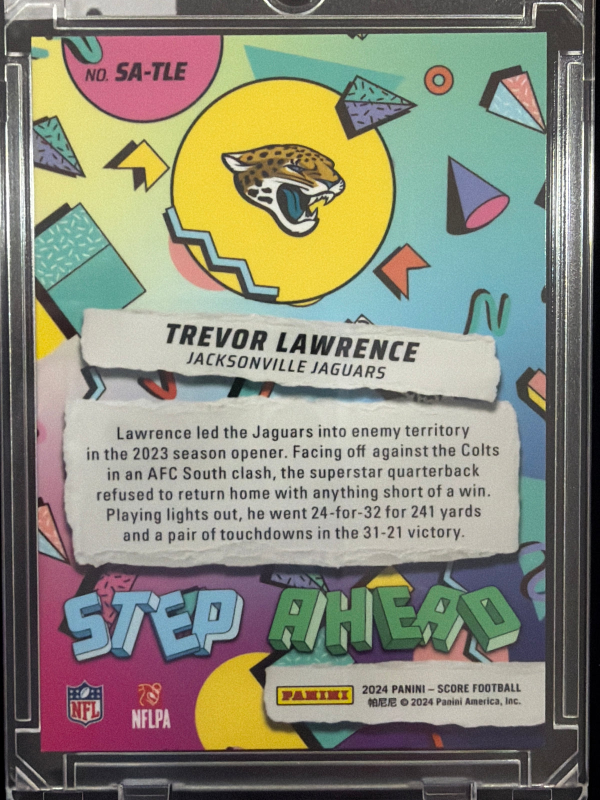 2024 Panini Score Step Ahead Trevor Lawrence #SA-TLE