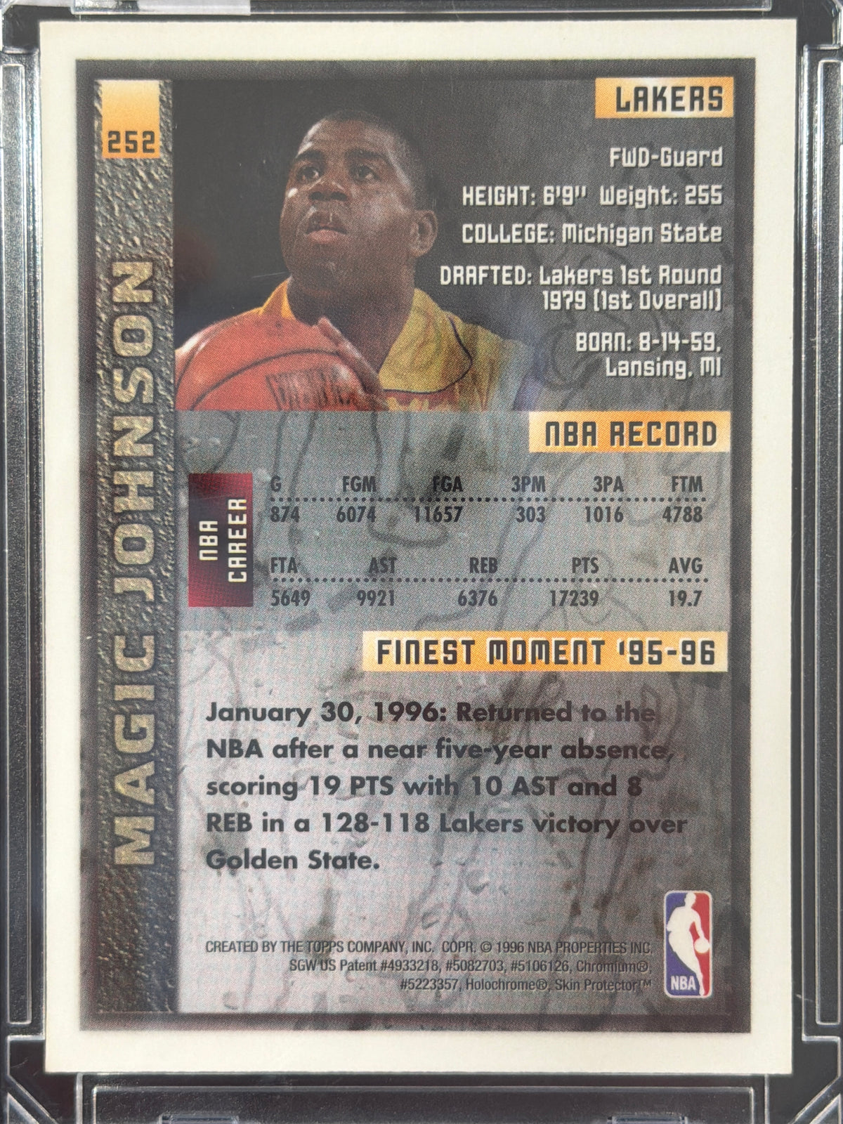 1996 Topps Finest Magic Johnson #252