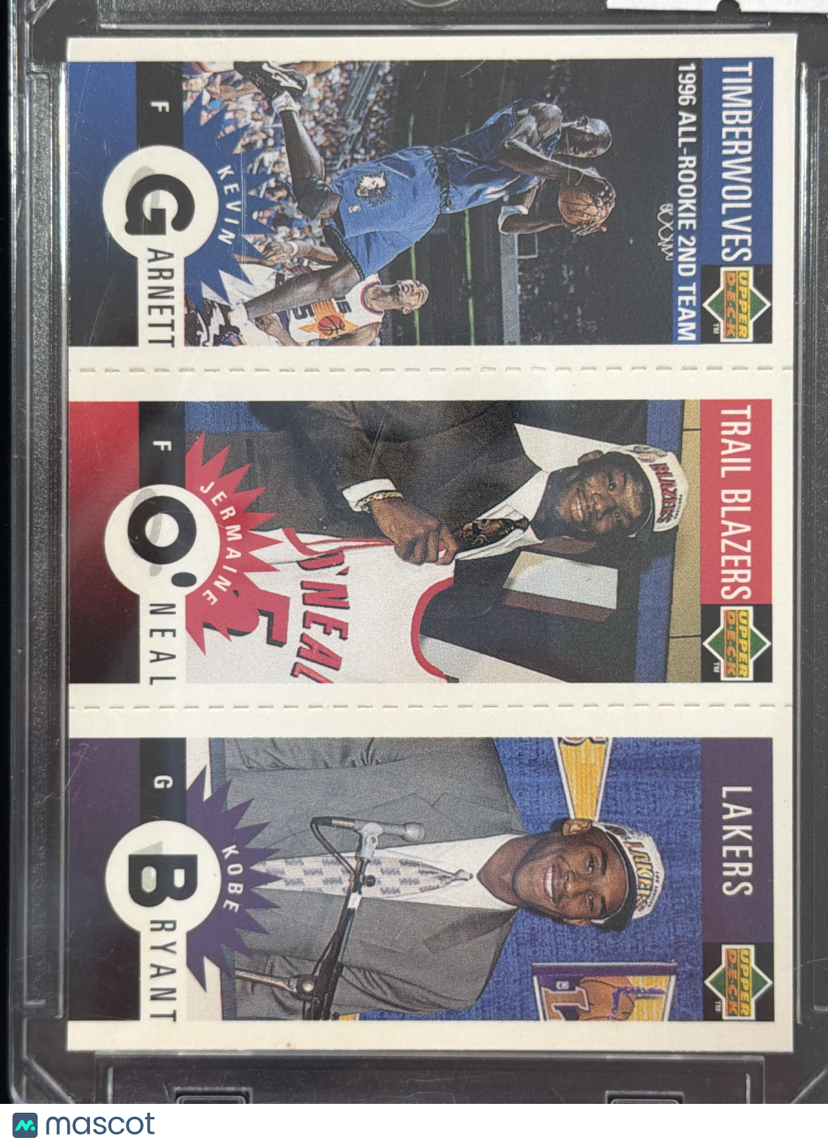 1996 Upper Deck Collector's Choice Kevin Garnett Kobe Bryant Jermaine O'Neal