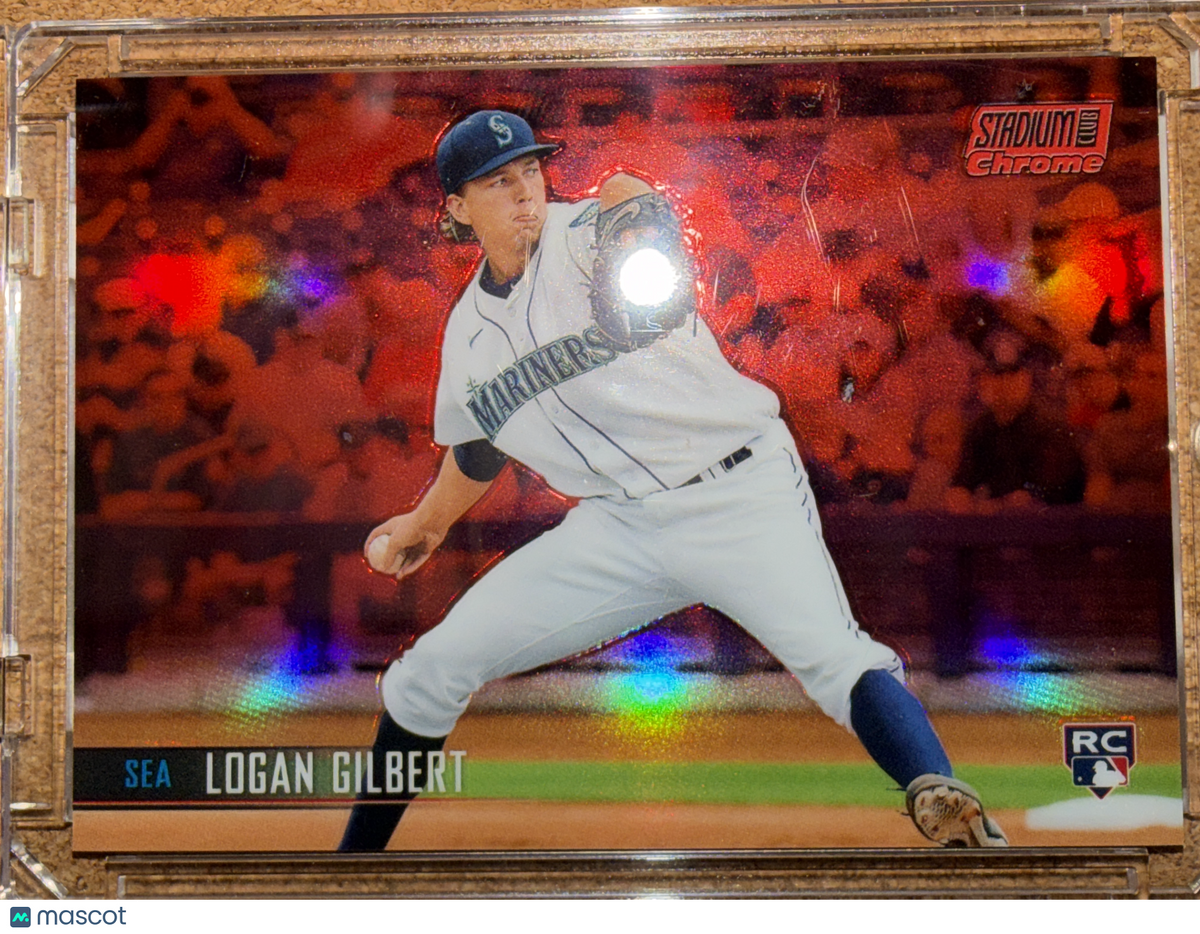 2021 Topps Stadium Club Chrome Logan Gilbert #180 Red Refractor /5 RC