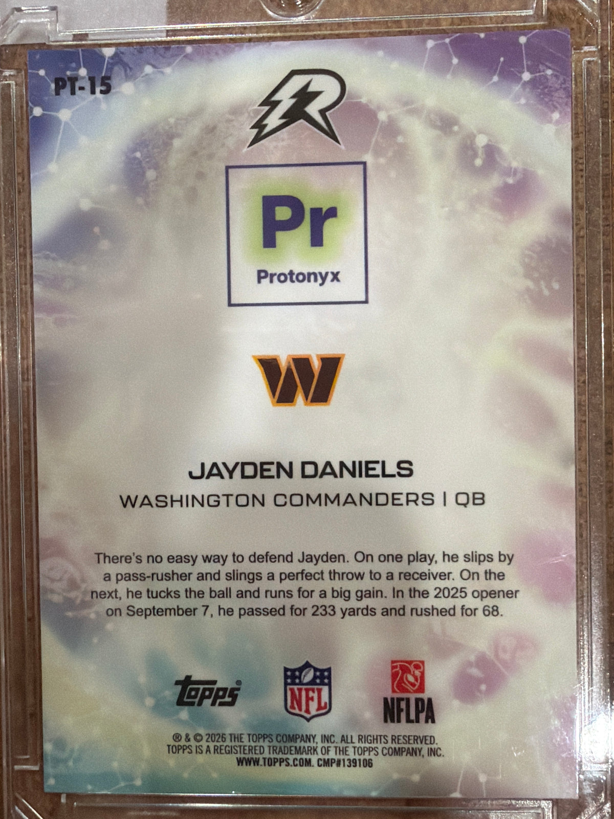 2026 Topps Rip Jayden Daniels #PT-15 Protonyx /299