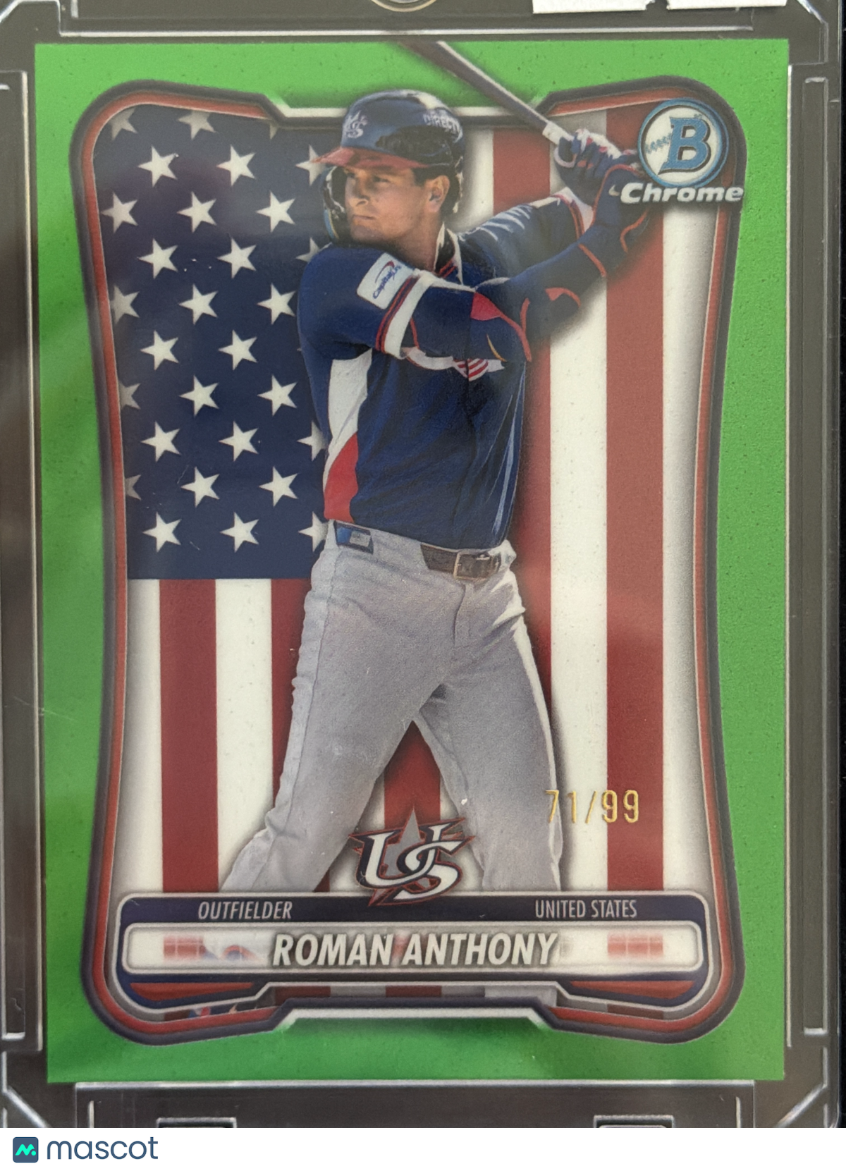 2026 Bowman Chrome World Baseball Classic Roman Anthony #WBC-3 Green /99