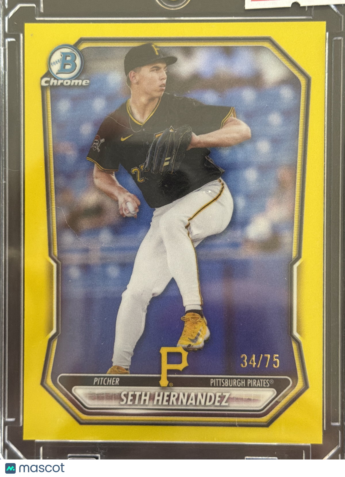 2026 Bowman Chrome Seth Hernandez #BCP-238 Yellow Refractor /75