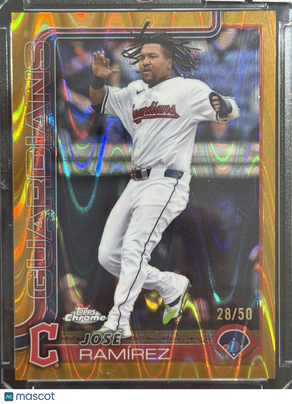 2025 Topps Chrome José Ramírez #12 Gold Wave Refractor /50