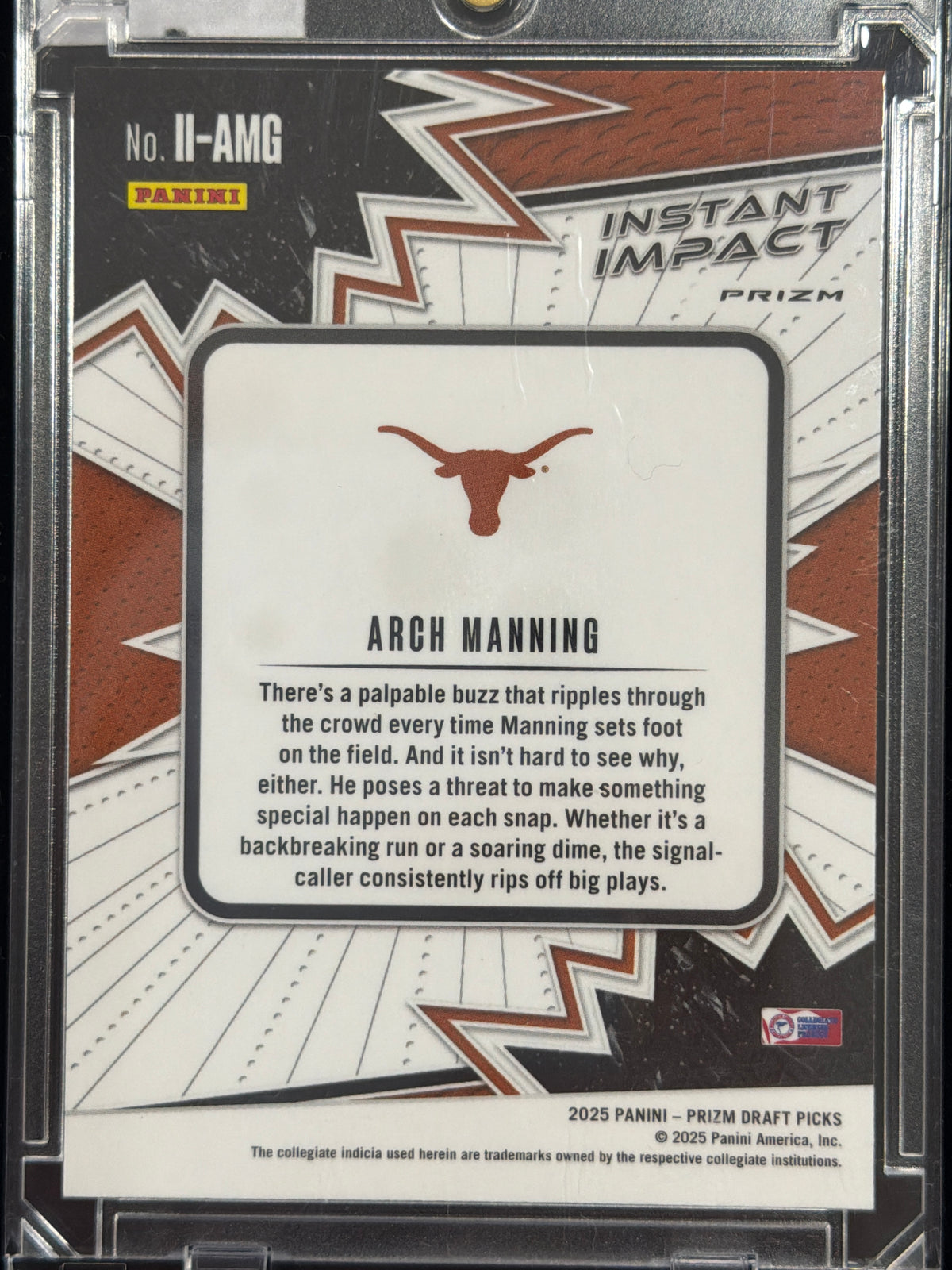 2025 Panini Prizm Draft Picks Instant Impact Arch Manning #II-AMG