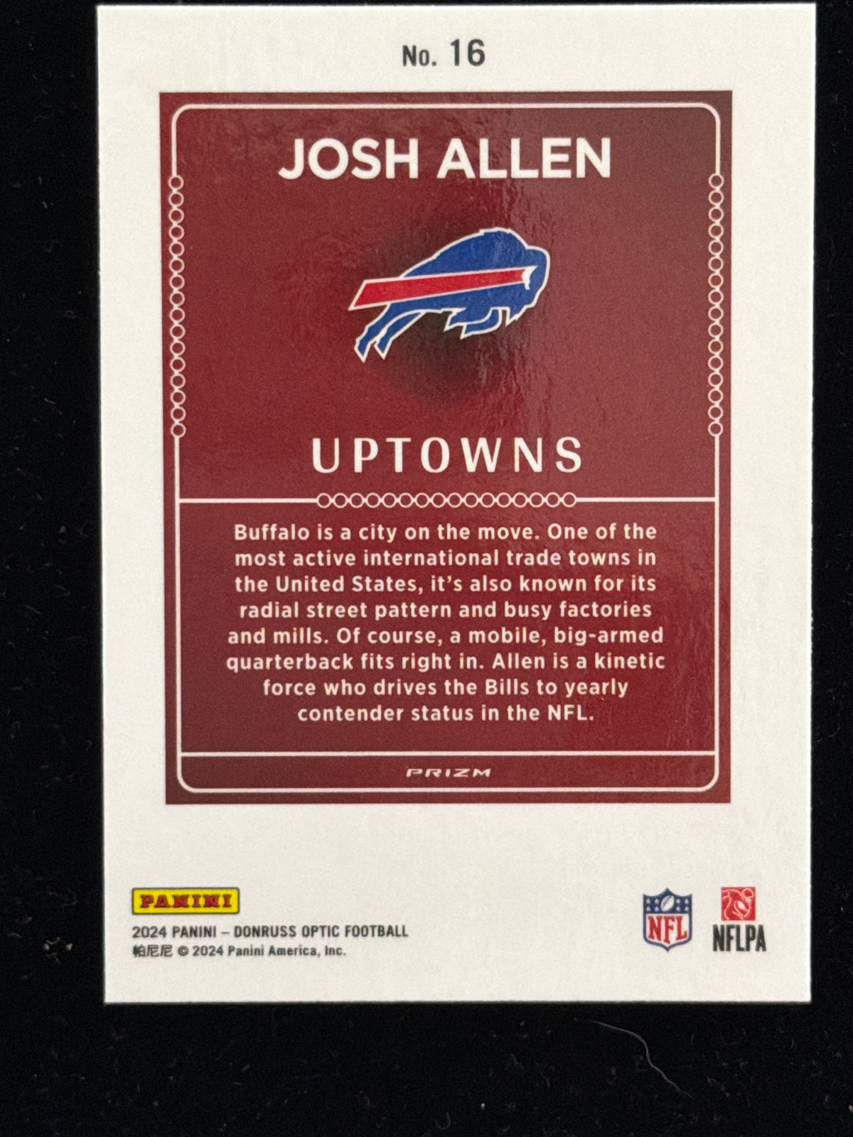 2024 Donruss Optic Uptowns Josh Allen #16