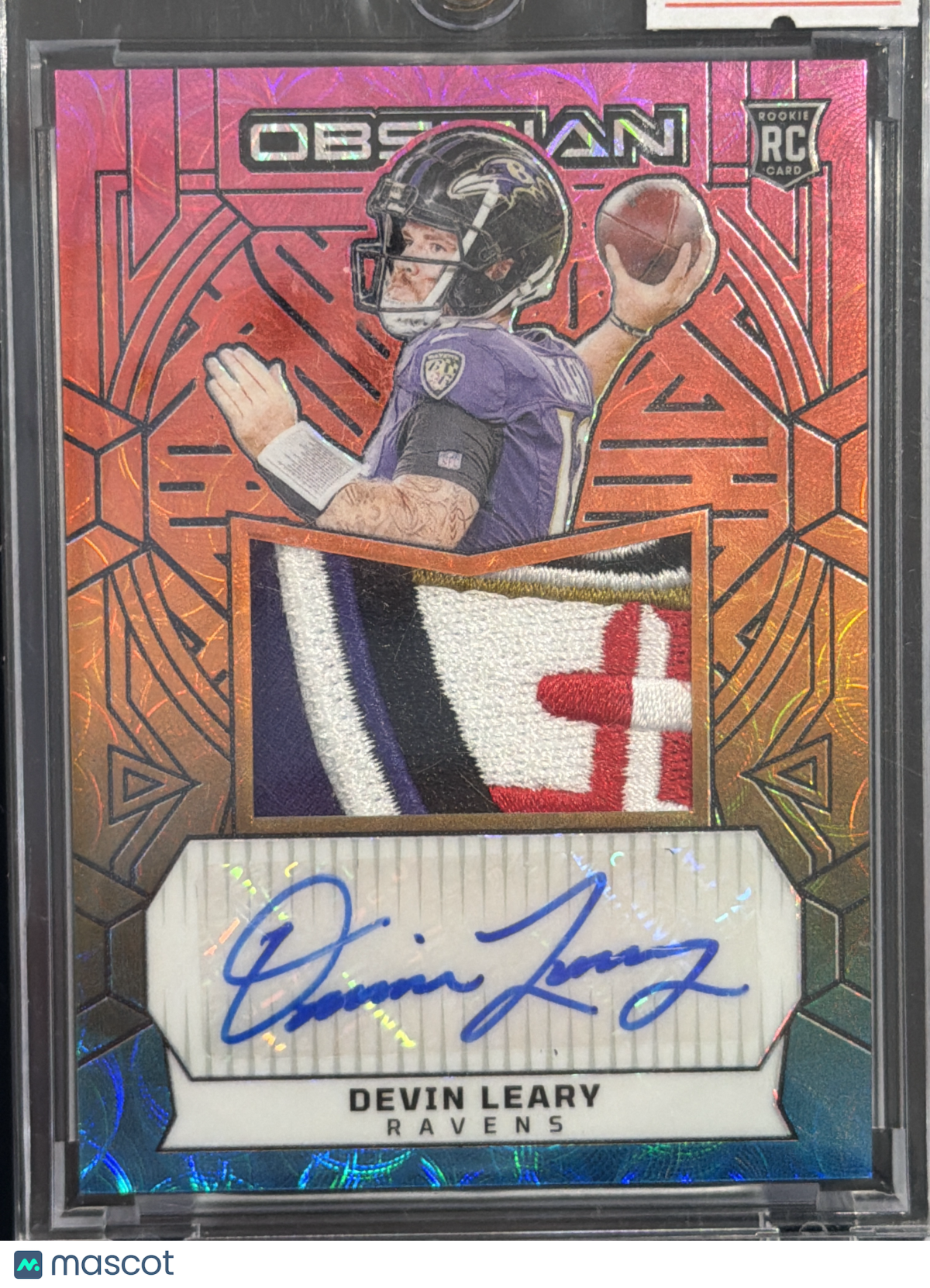 2025 Panini Obsidian Devin Leary #RJJ-DLY /6 Autograph Patch RC Memorabilia