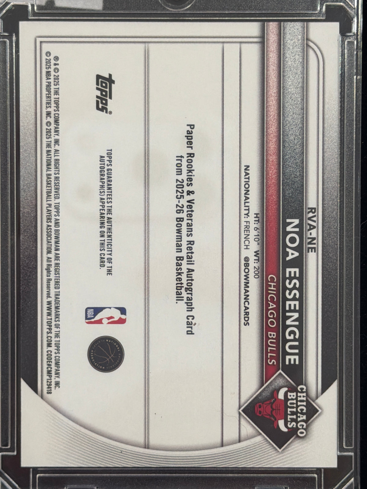 2025 Bowman Noa Essengue #RVA-NE Gold /50 RC