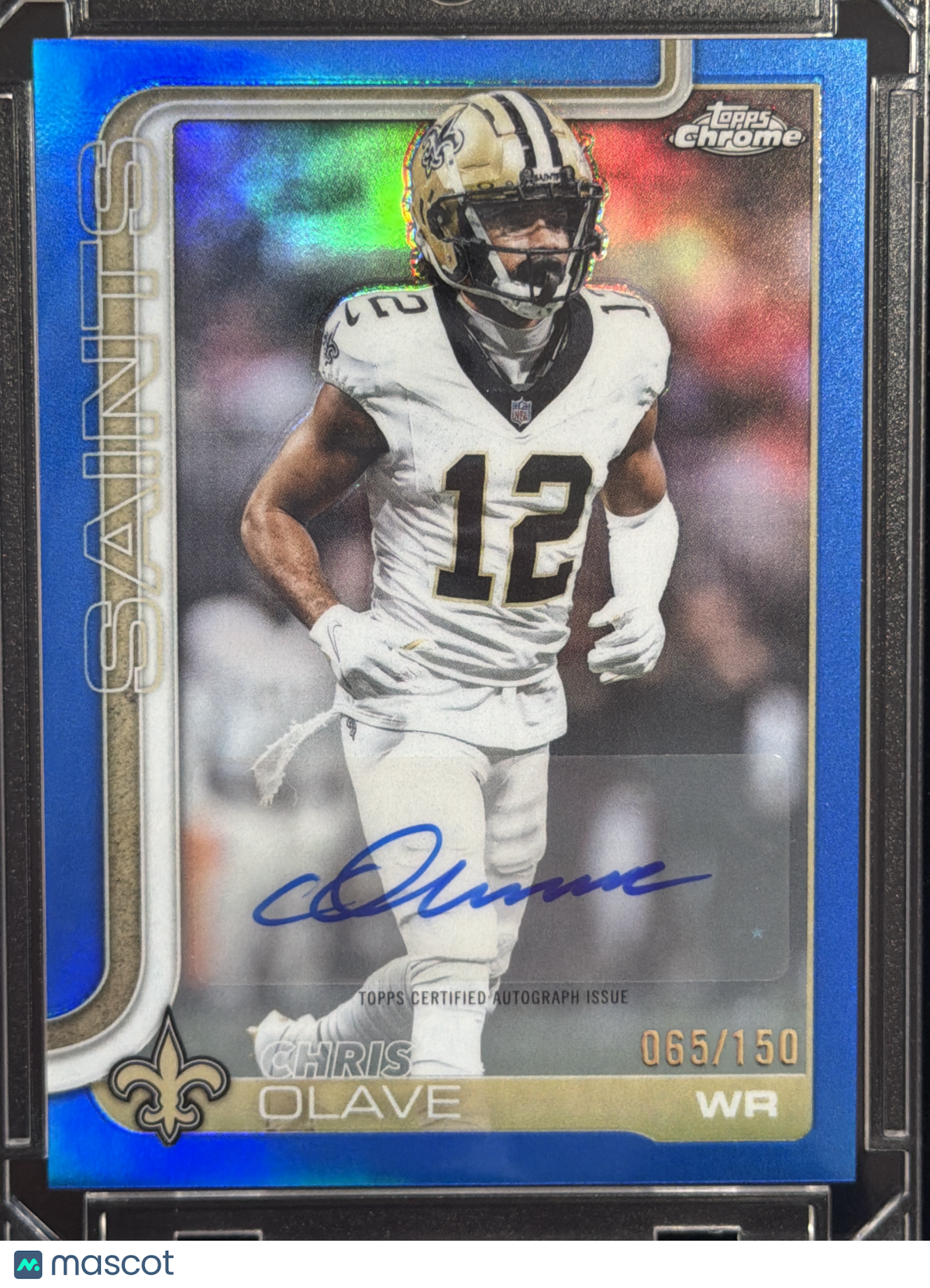 2025 Topps Chrome Football Chris Olave #BA-CO Blue Refractor /150