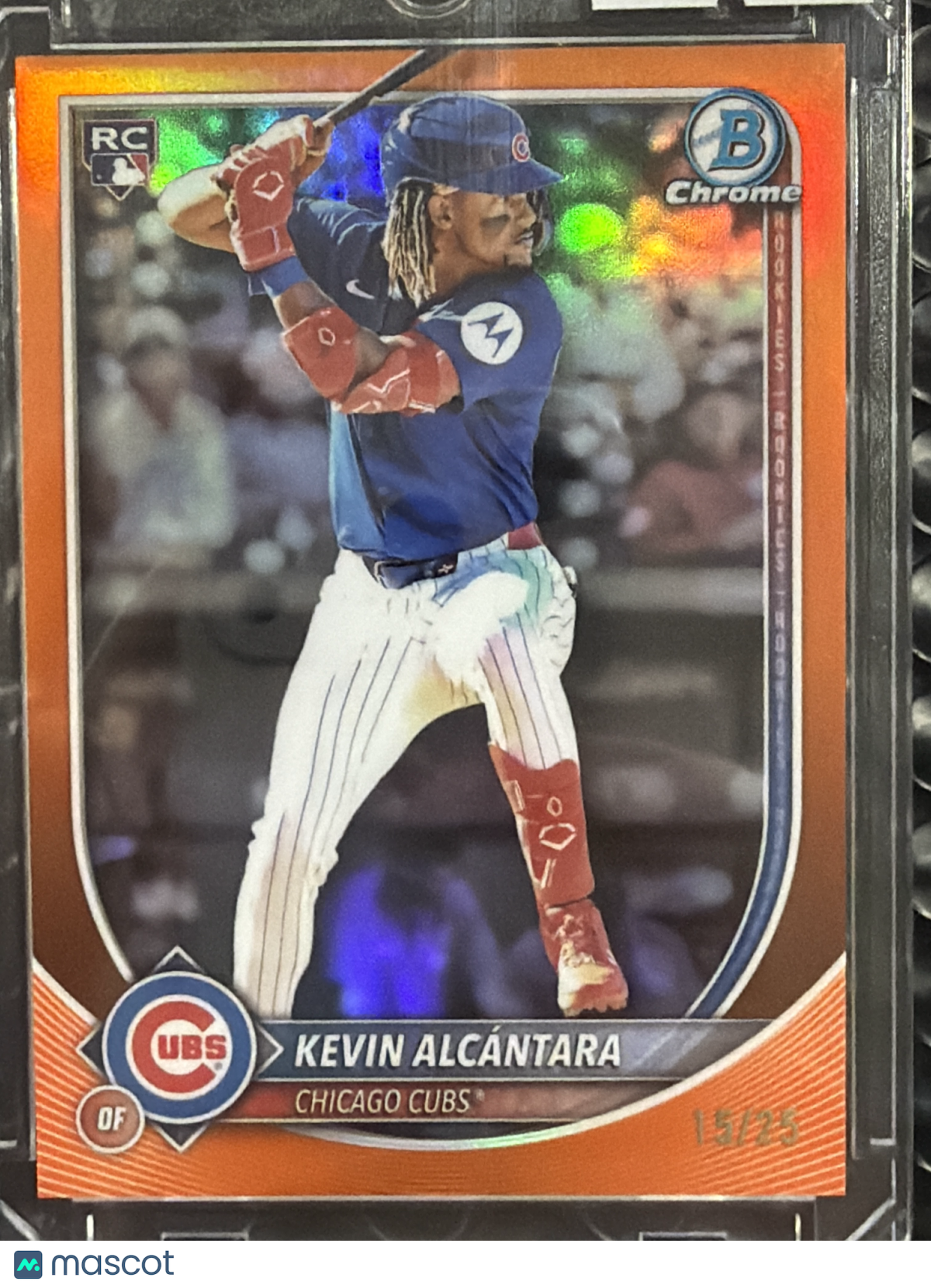 2025 Bowman Chrome Kevin Alcántara #44 Orange Refractor /25 RC