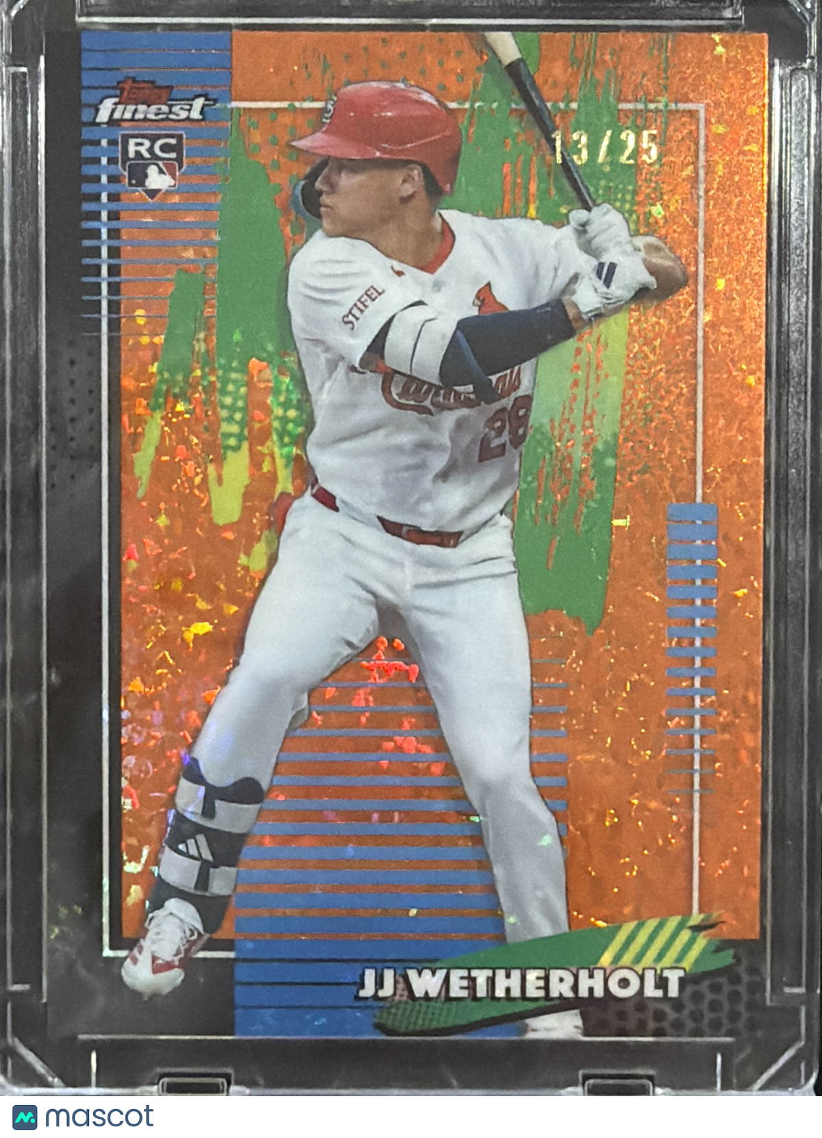2026 Topps Finest JJ Wetherholt #15 Orange Speckle Refractor /25 RC