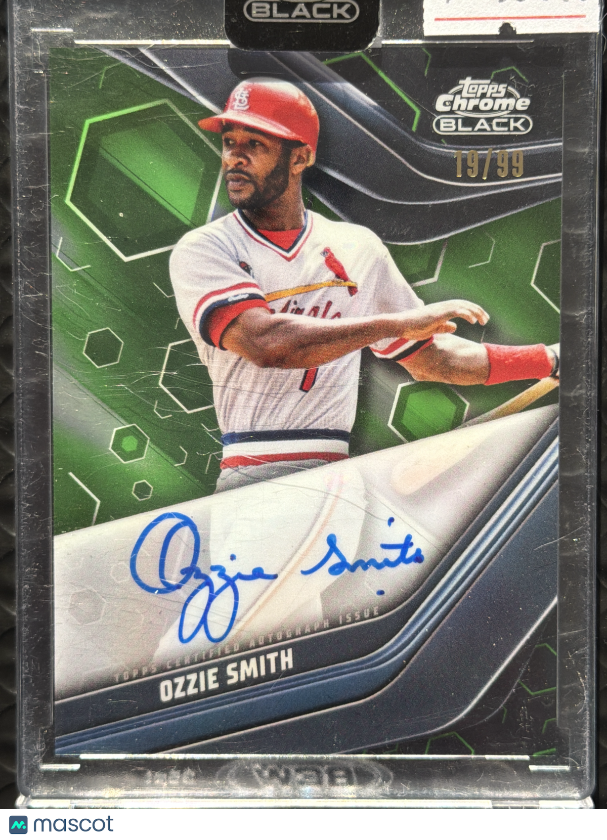 2023 Topps Chrome Black Ozzie Smith #CBA-OS Green Refractor