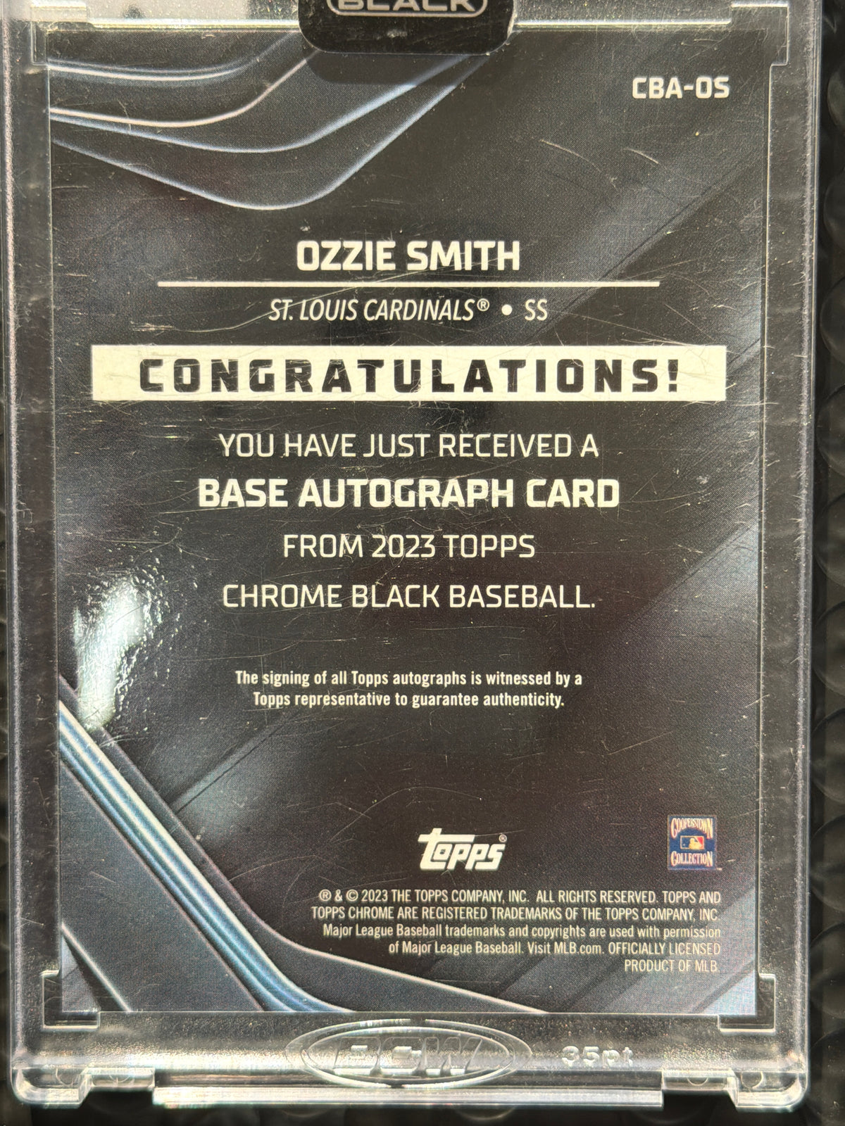 2023 Topps Chrome Black Ozzie Smith #CBA-OS Green Refractor