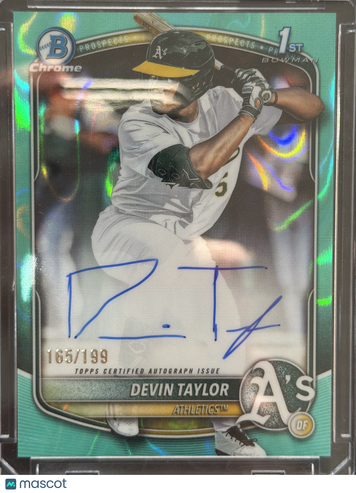 2025 Bowman Chrome Devin Taylor #CPA-DT Green Lava Shimmer Refractor /199