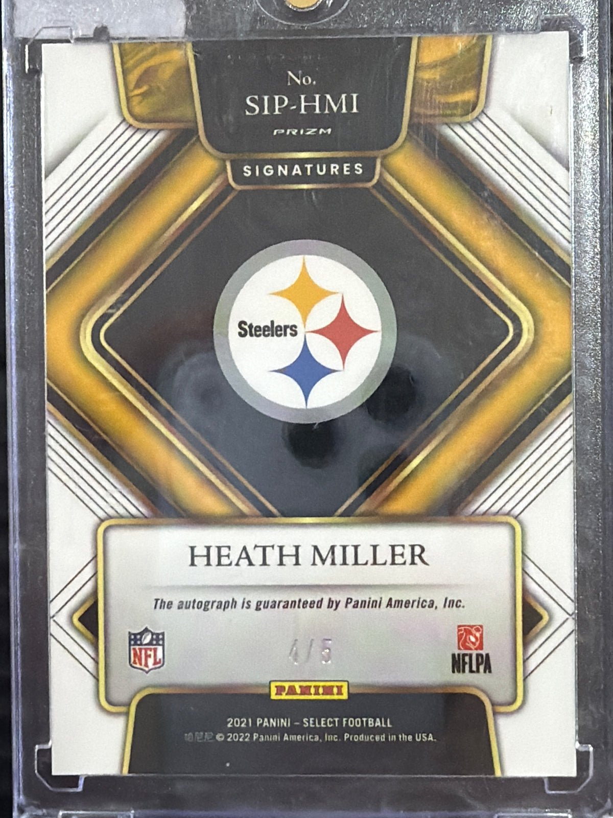 2021 Panini Select Heath Miller #SIP-HMI Green Prizm /5