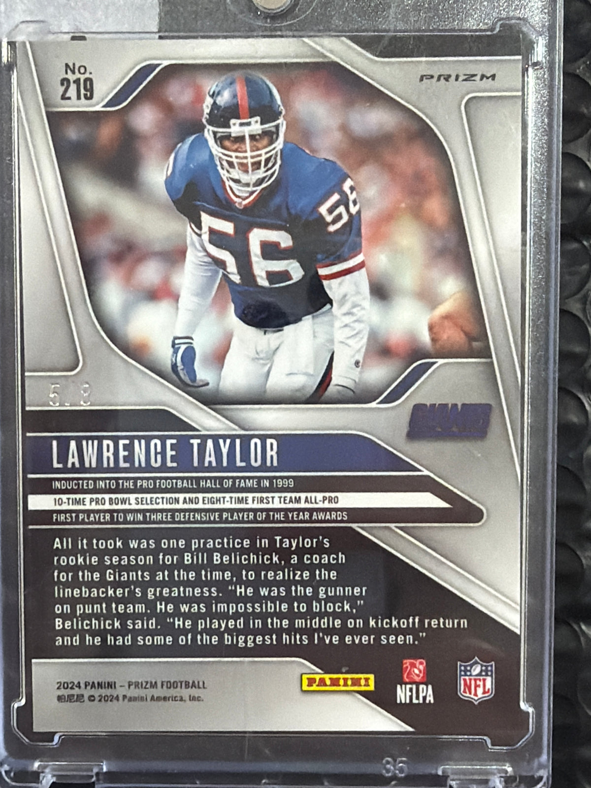 2024 Panini Prizm Lawrence Taylor #219 Green Sparkle /8
