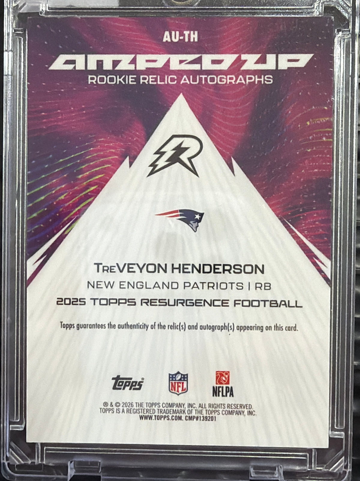 2026 Resurgence Football TreVeyon Henderson #AU-TH /50 Autograph RC Memorabilia