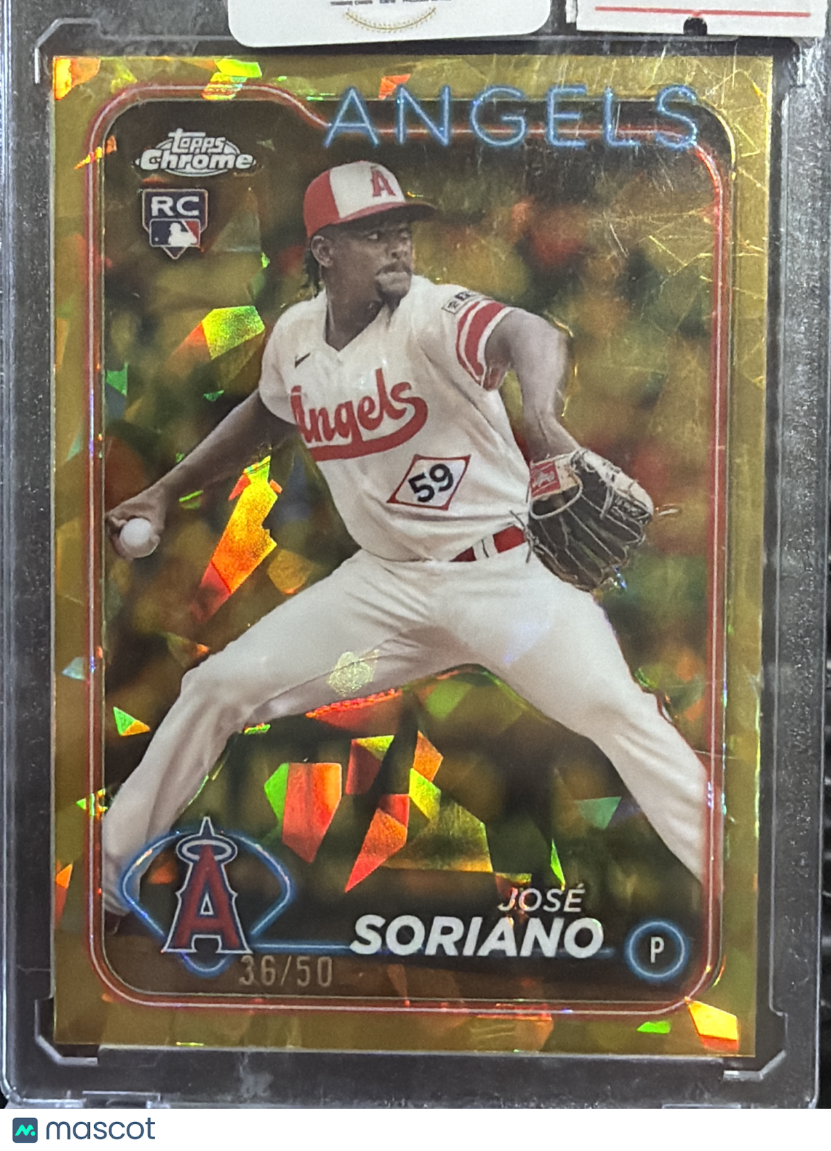 2024 Topps Chrome Sapphire Edition José Soriano #15 Gold Cracked Ice /50 RC