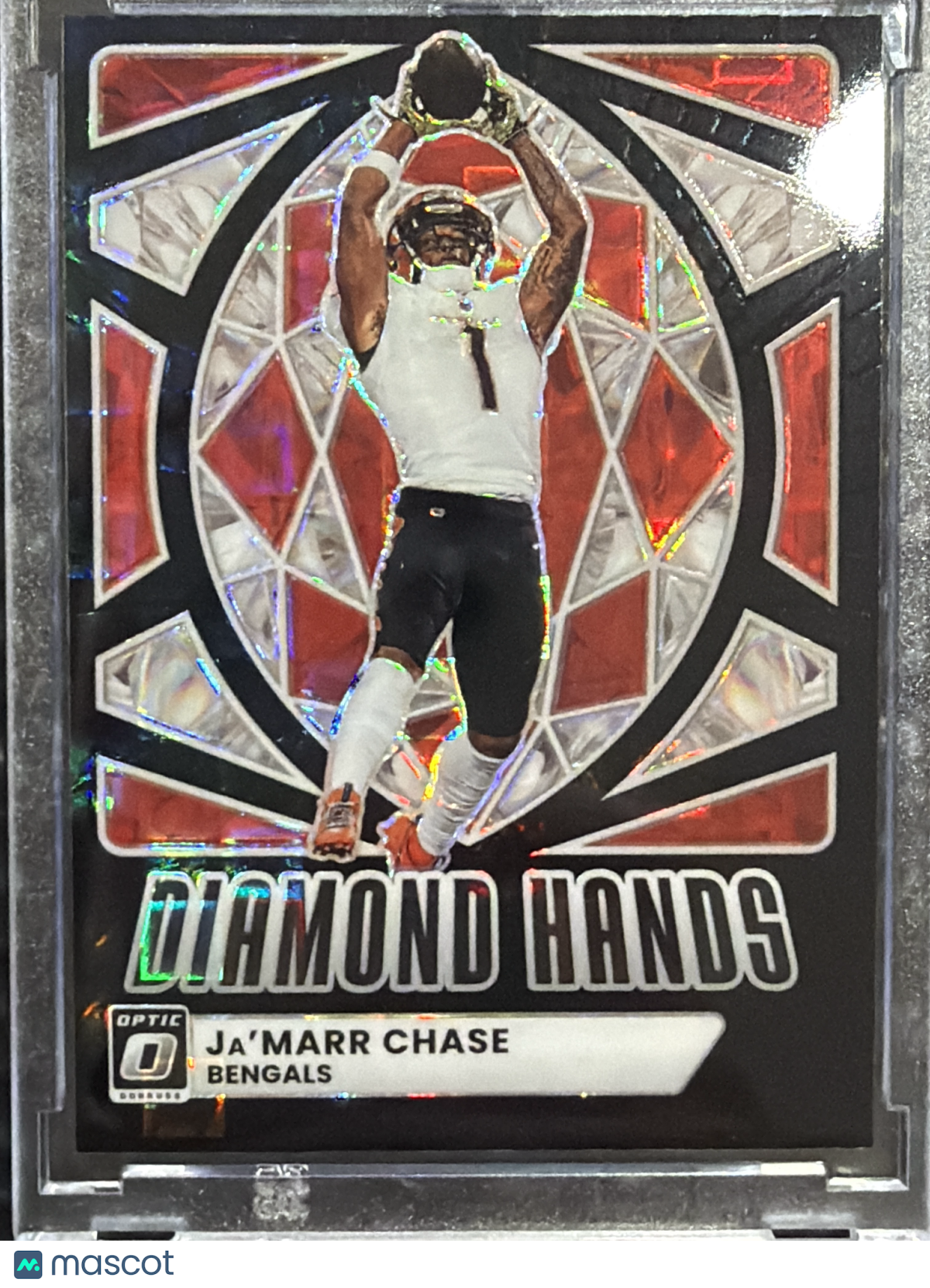 2025 Panini Donruss Optic Diamond Hands Ja'Marr Chase #6 Red Prizm /149