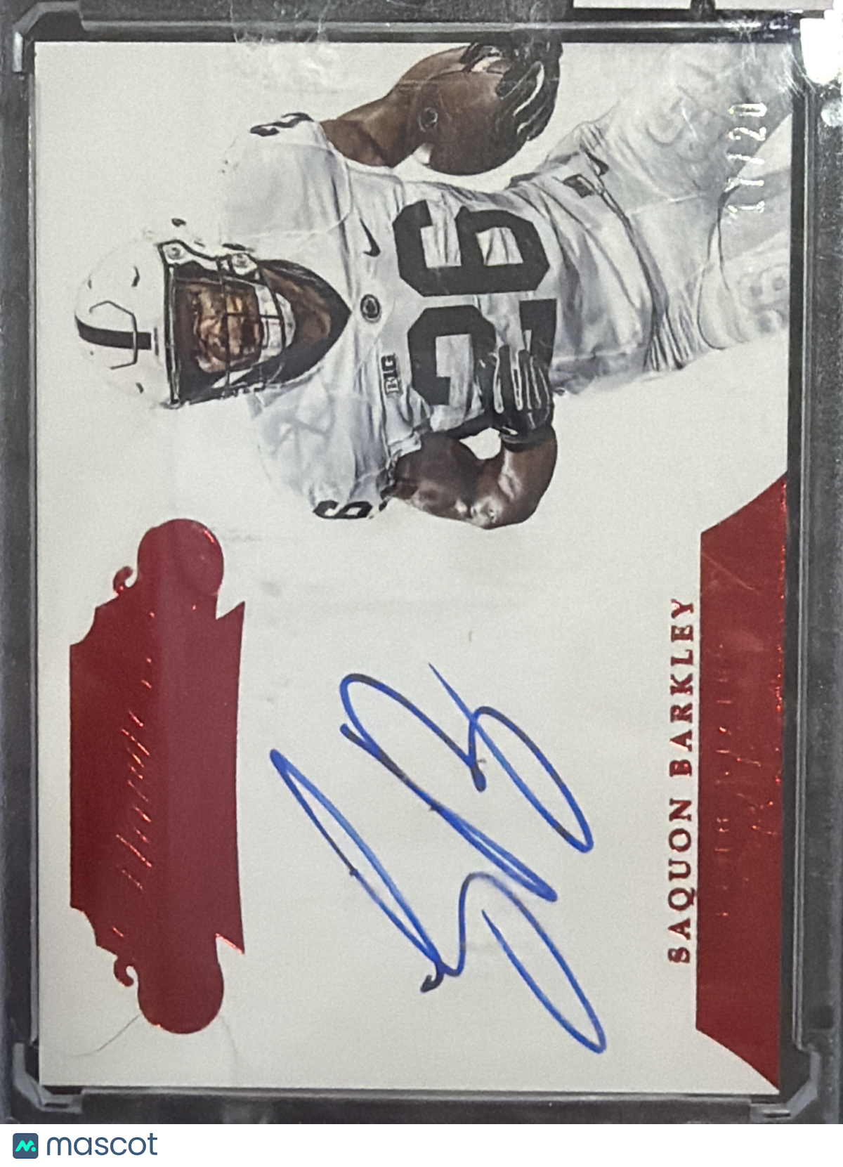 2018 Panini Flawless Collegiate Saquon Barkley #106 Ruby /20