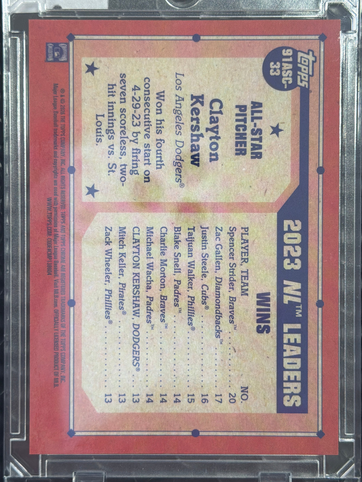 2026 Topps Chrome Update  Clayton Kershaw #91ASC-33 Gold Mojo Refractor /50